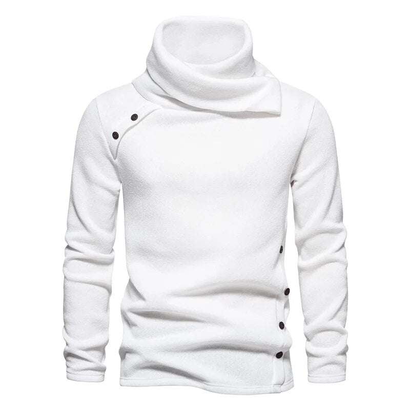 Rollneck trui heren – Knoopdesign trui van zachte stof voor casual stijl