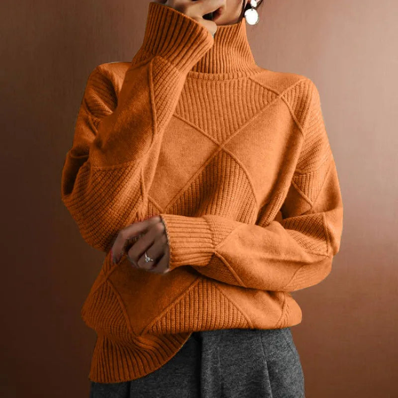 Hoge kraag trui dames – Elegante gebreide trui voor herfst en winter
