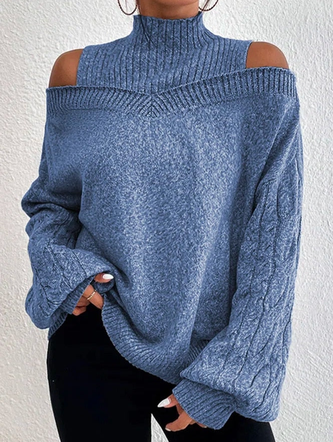 Off-Shoulder Coltrui Dames – Elegante Trui met Col en Casual Design