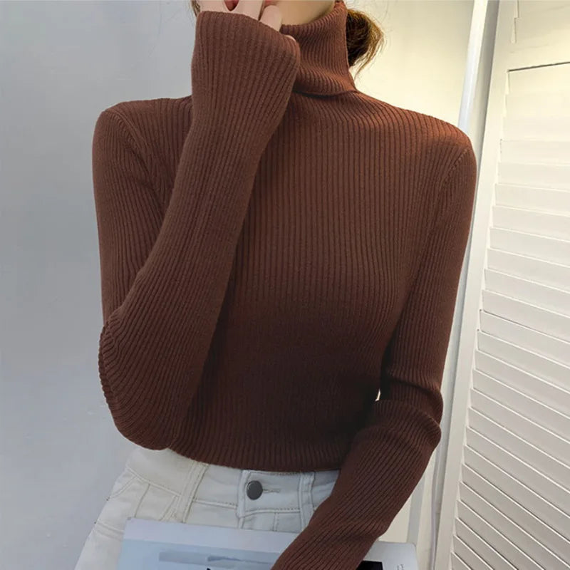 Dames Gebreide Coltrui – Warme en Stijlvolle Trui voor Herfst en Winter