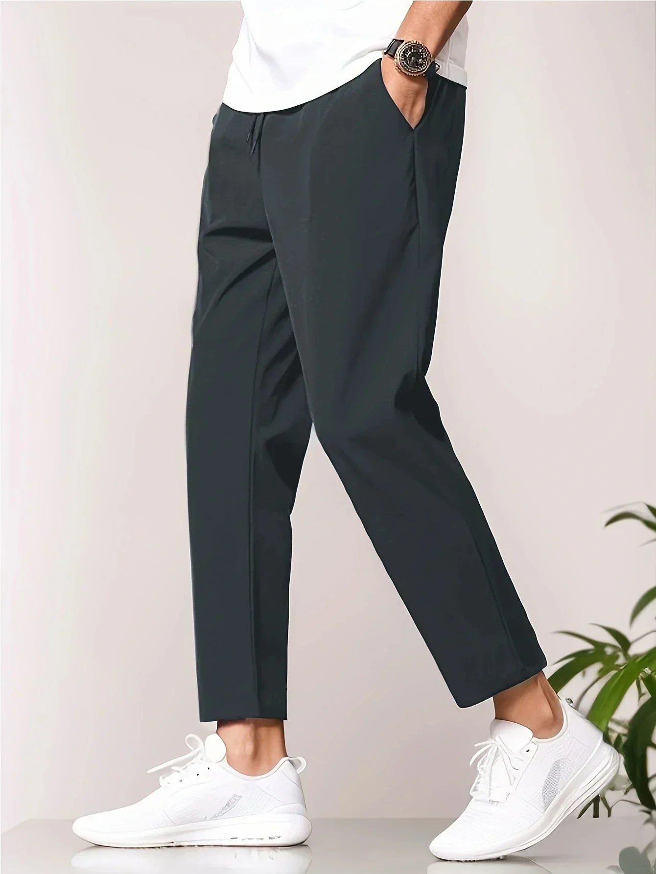 Broek voor heren – Comfortabele trekkoordbroek van katoen voor casual gebruik