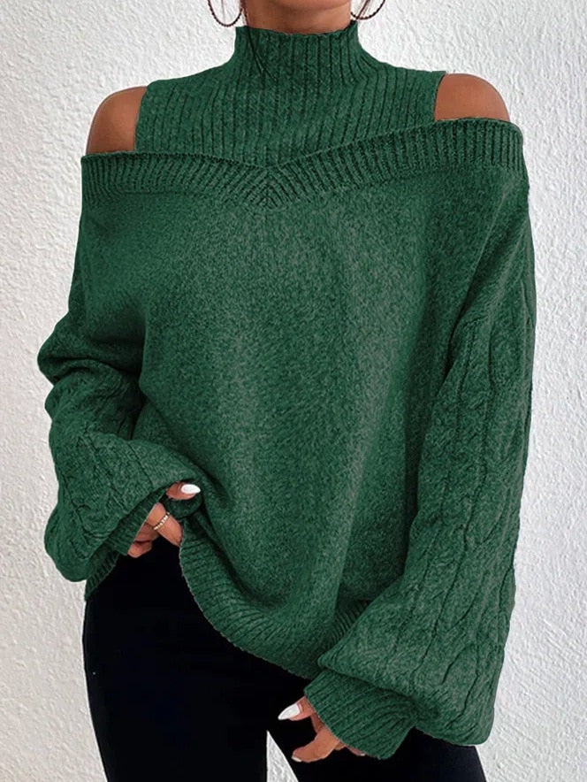 Off-Shoulder Coltrui Dames – Elegante Trui met Col en Casual Design