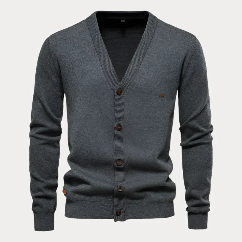 Cardigan voor heren – Effen button-up vest met comfortabele pasvorm en stijl