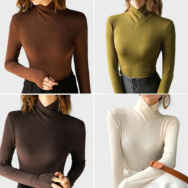 Coltrui dames – Stijlvolle coltrui-top van zachte stof voor casual en feestelijk gebruik