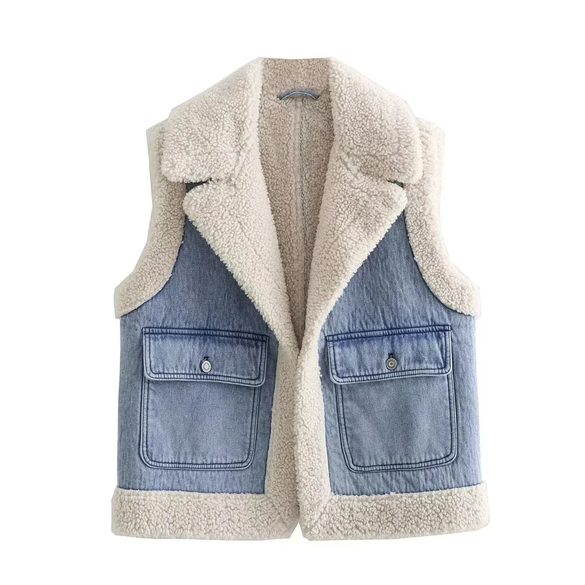 Dames Denim Vest – Stijlvol met Vo pockets voor Casual en Modebewuste Outfits