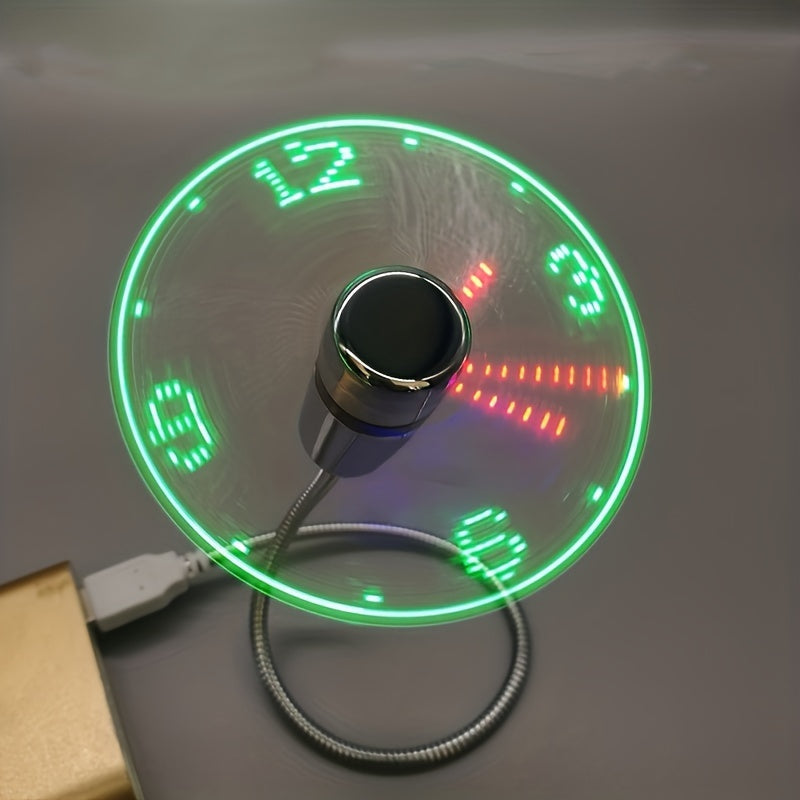 USB Bureauventilator met LED Klok