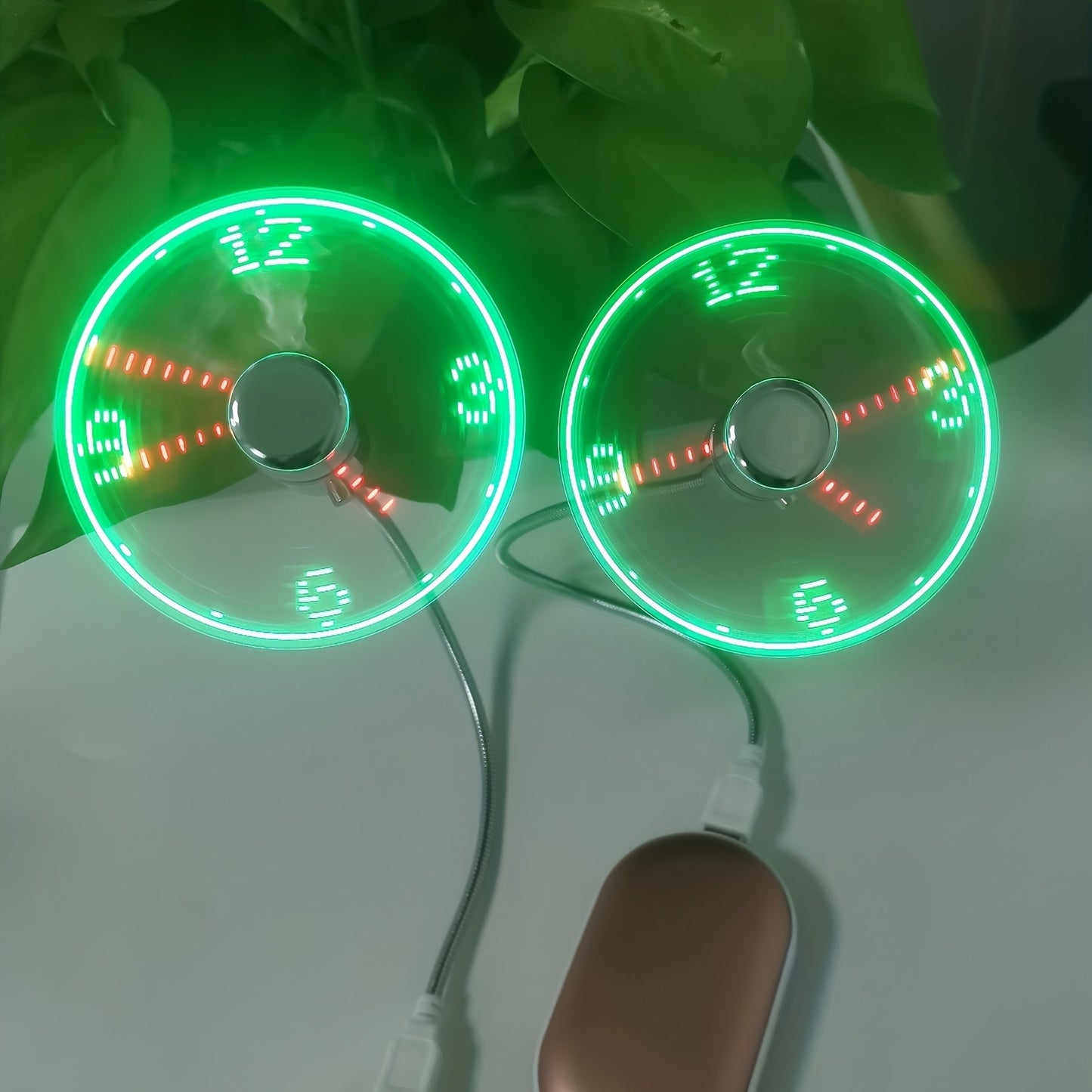 USB Bureauventilator met LED Klok