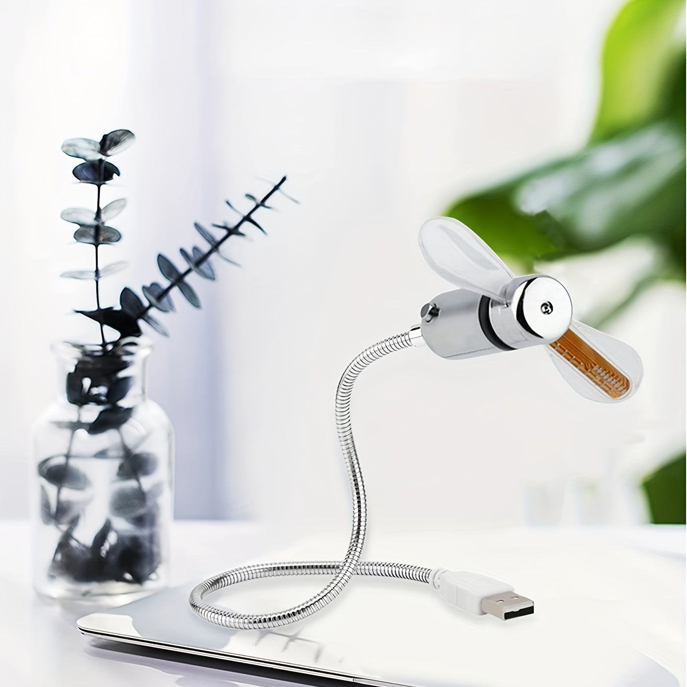 USB Bureauventilator met LED Klok