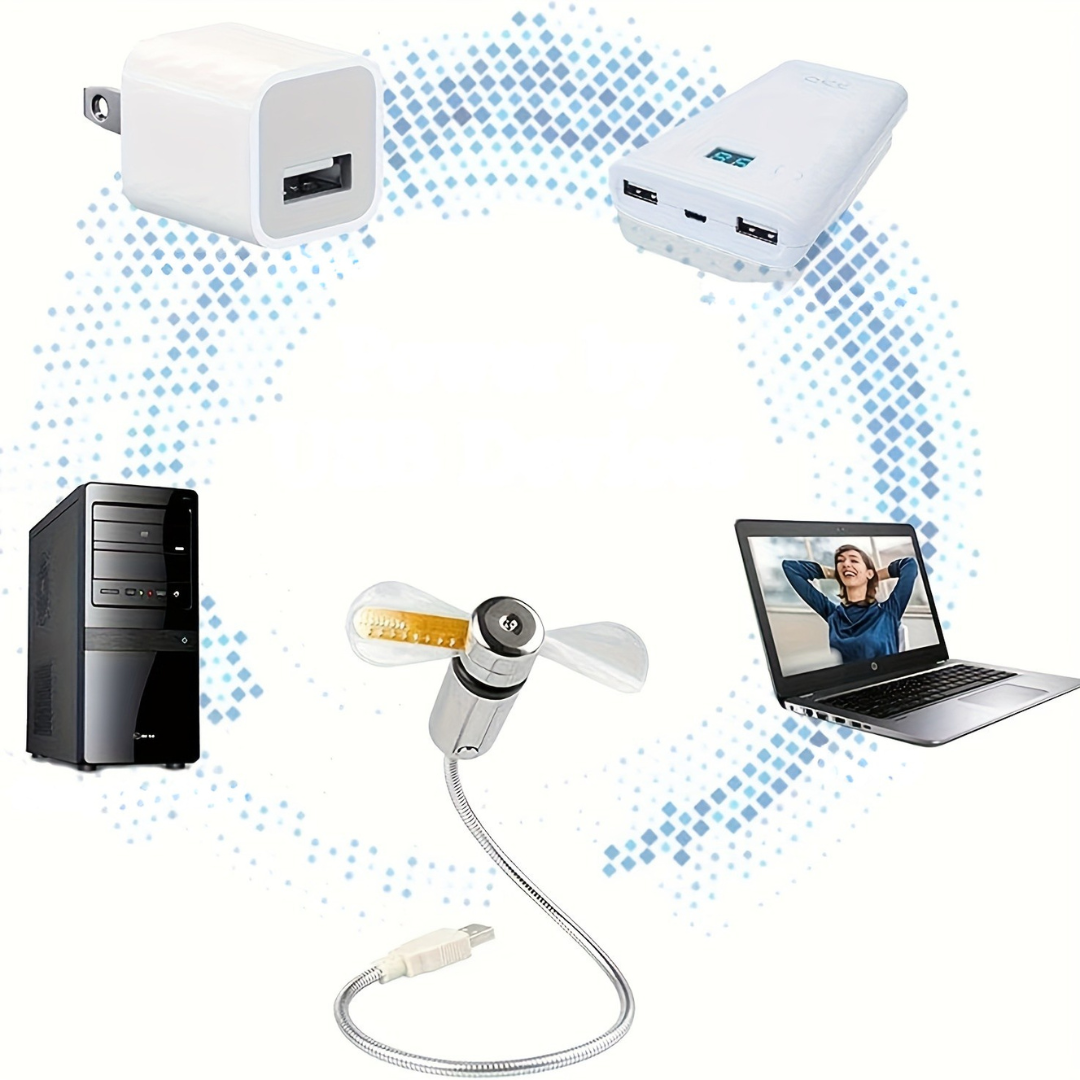 USB Bureauventilator met LED Klok