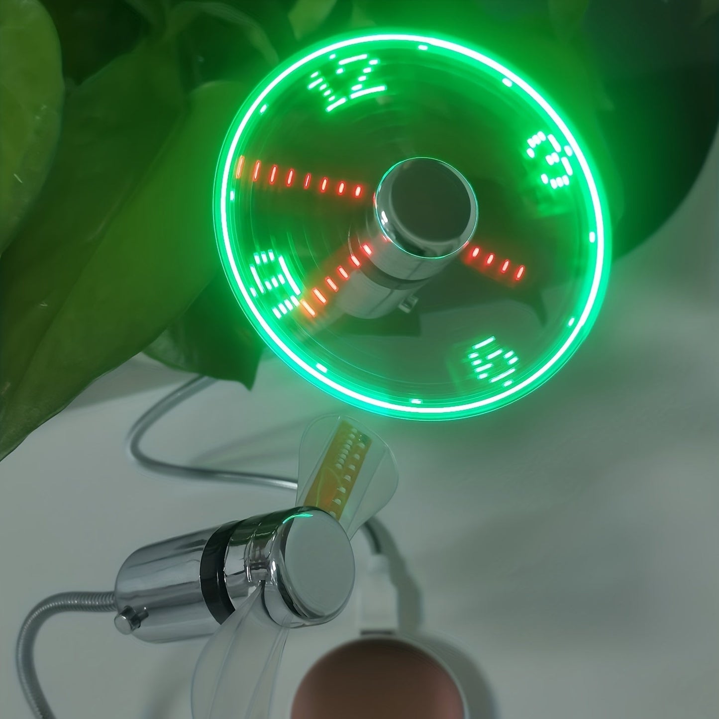 USB Bureauventilator met LED Klok