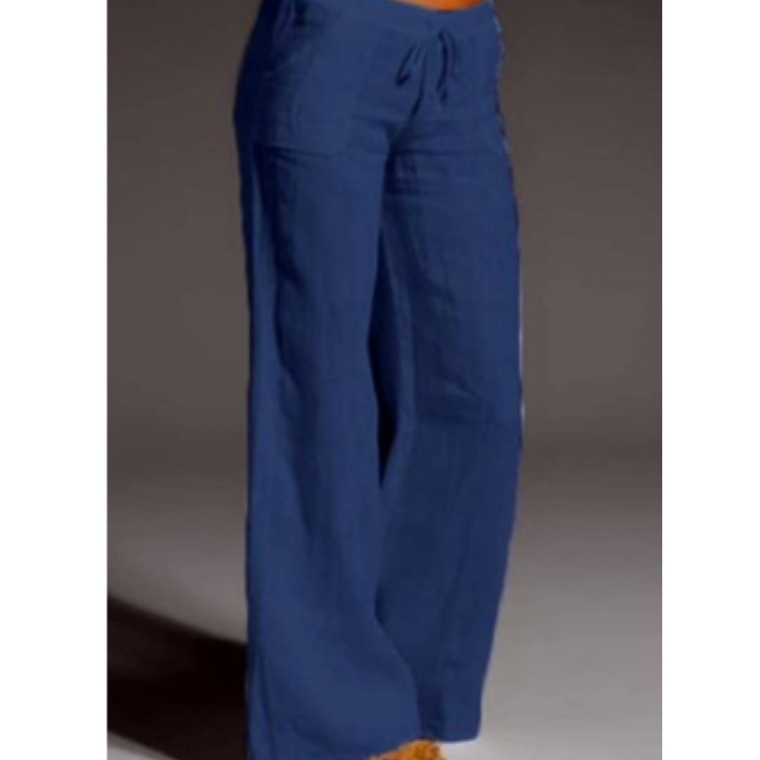 Broek met wijde pijpen dames – Modieuze wijde broek van lichtgewicht stof voor casual en feestelijke gelegenheden