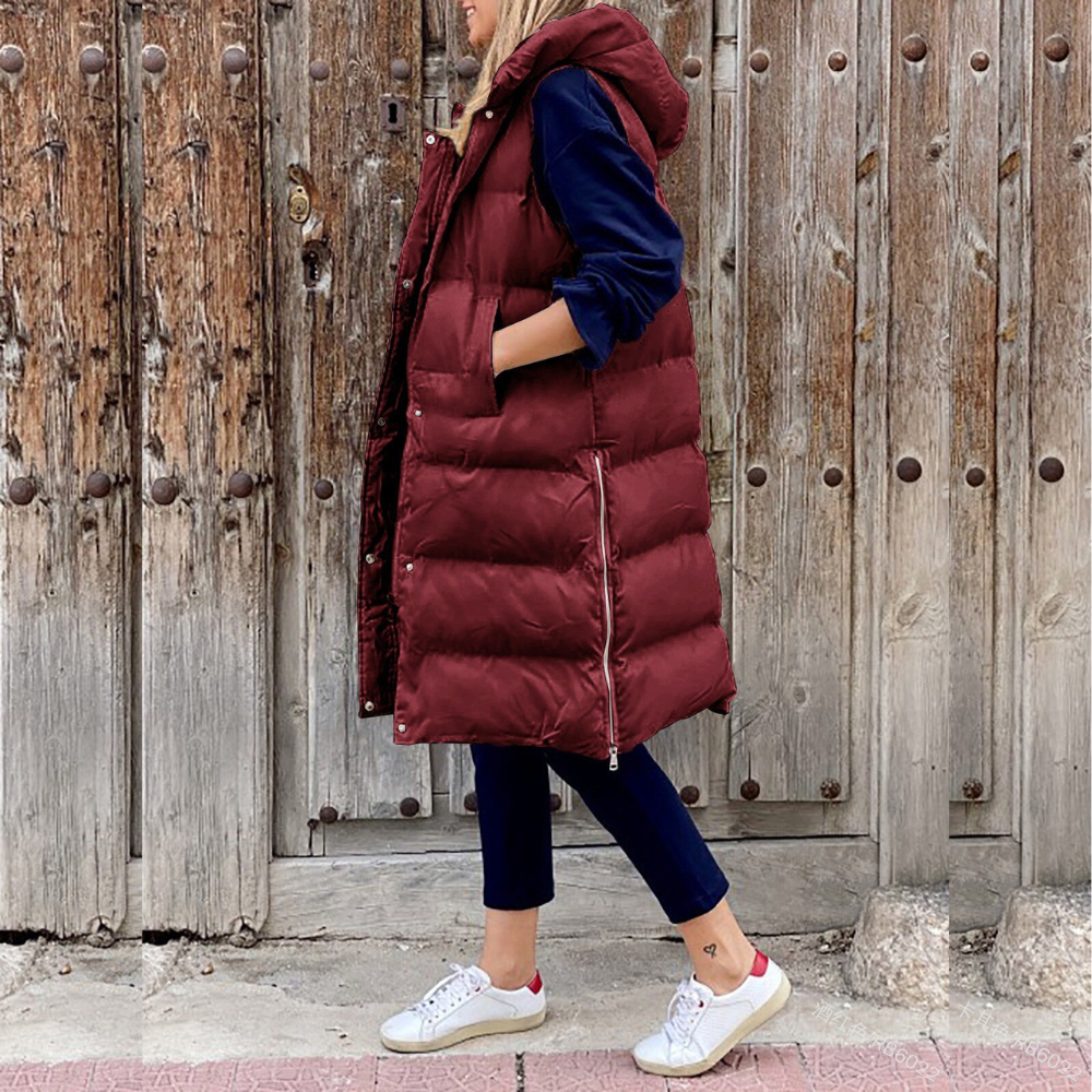 Pufferweste Dames – Lange gewatteerde vest voor koude dagen en casual stijl