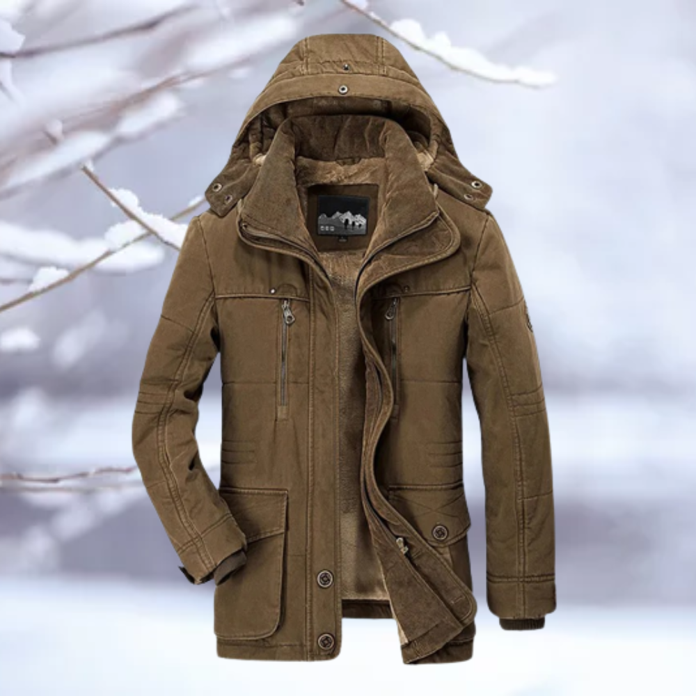 Heren gewatteerde jas – Warme winterjas met capuchon en trendy design