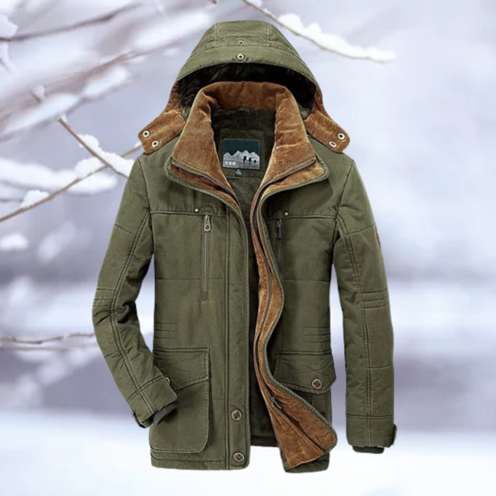 Heren gewatteerde jas – Warme winterjas met capuchon en trendy design