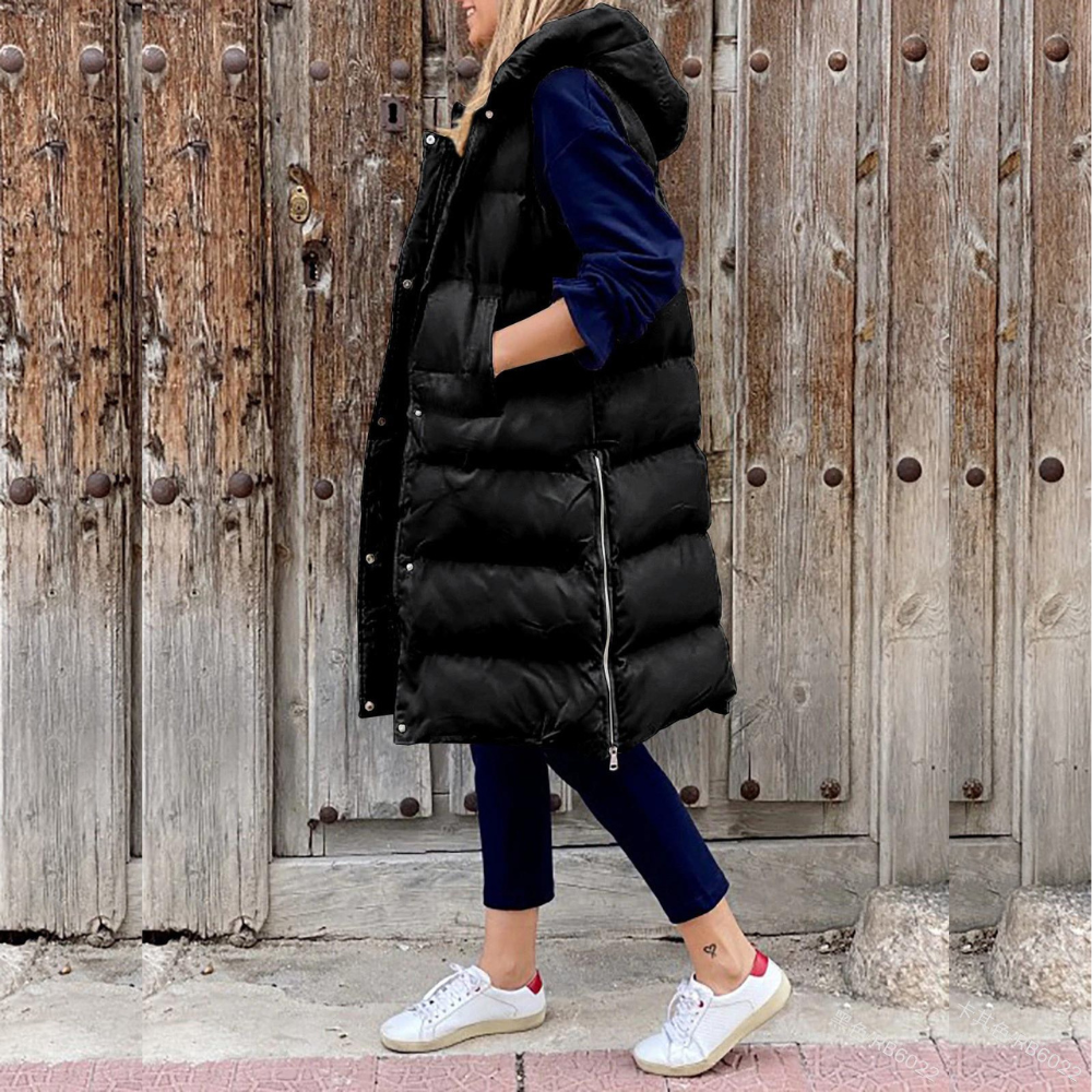 Pufferweste Dames – Lange gewatteerde vest voor koude dagen en casual stijl