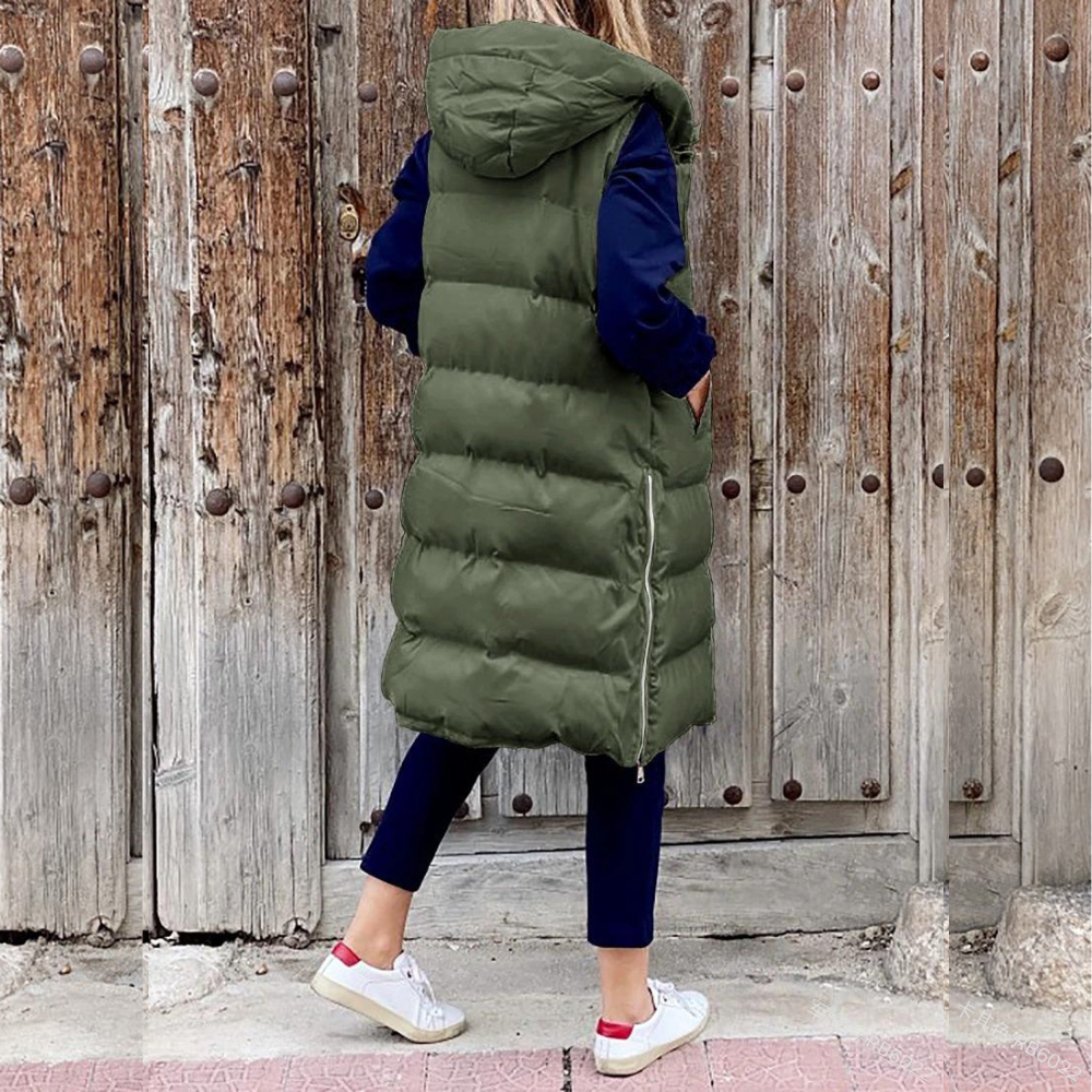 Pufferweste Dames – Lange gewatteerde vest voor koude dagen en casual stijl