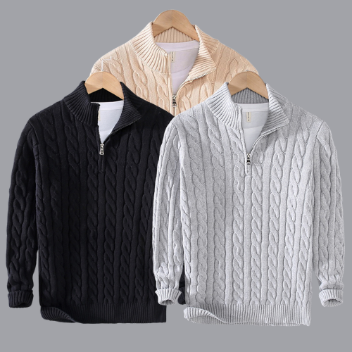 Gebreide trui heren – Rits trui met comfortabele pasvorm en stijlvol design