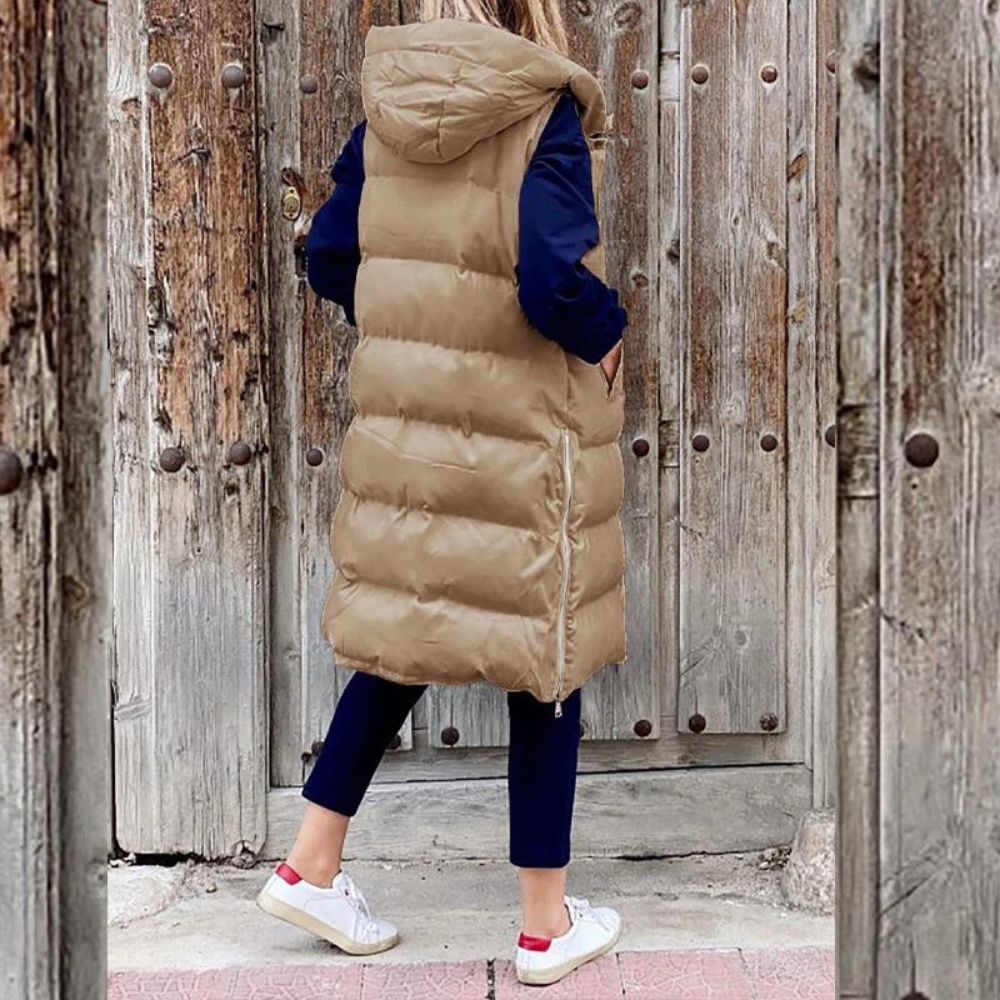 Pufferweste Dames – Lange gewatteerde vest voor koude dagen en casual stijl
