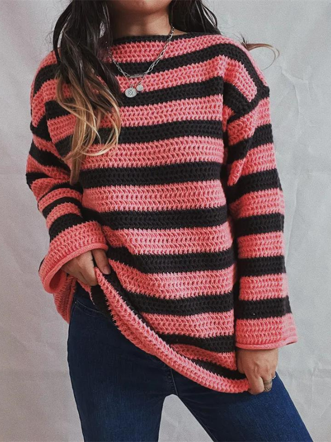 Gestreepte Dames-Trui – Comfortabele trui voor dames in trendy design