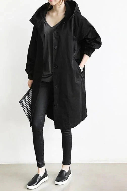 Trenchcoat Dames – Elegante Eengrijpige Trenchcoat van Katoen voor Herfst