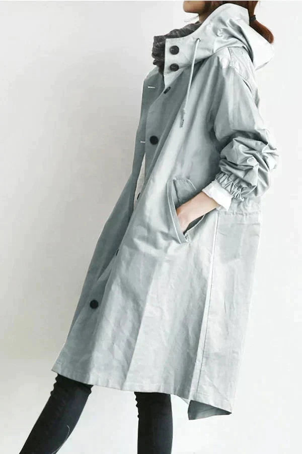 Trenchcoat Dames – Elegante Eengrijpige Trenchcoat van Katoen voor Herfst