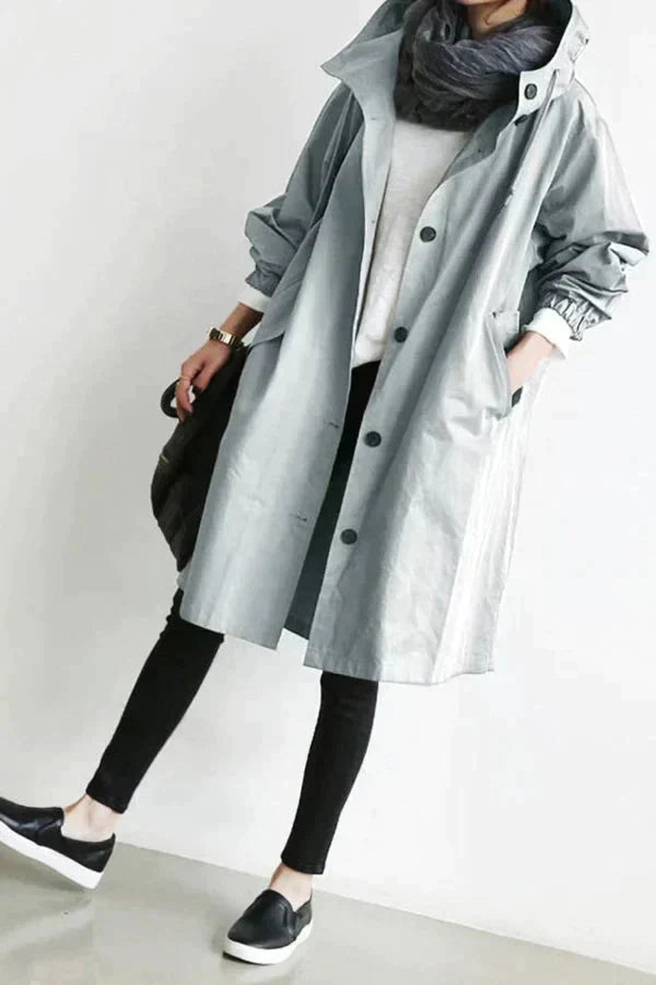 Trenchcoat Dames – Elegante Eengrijpige Trenchcoat van Katoen voor Herfst
