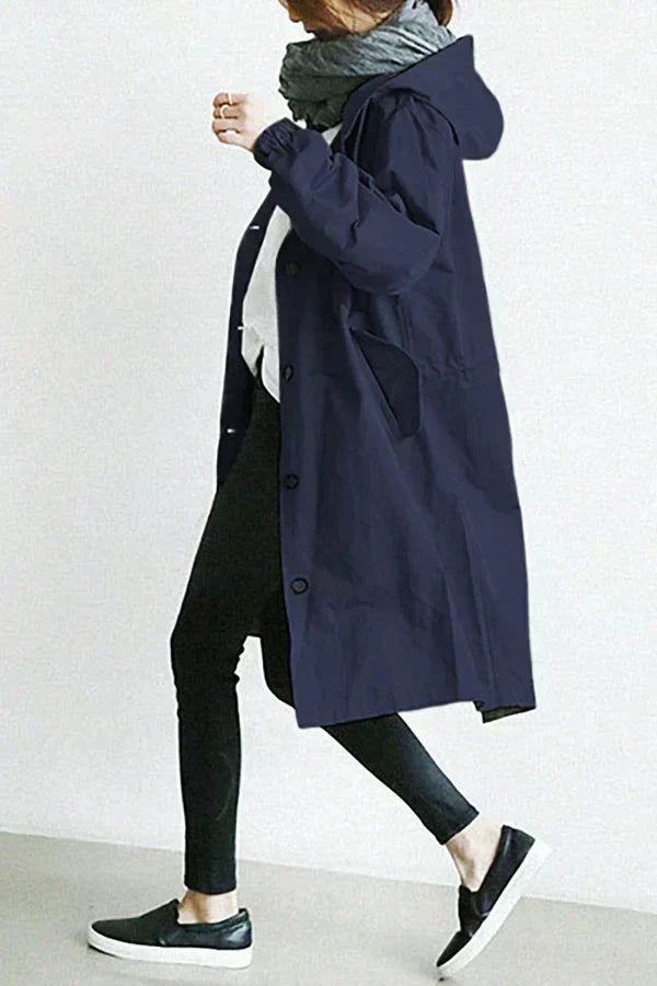 Trenchcoat Dames – Elegante Eengrijpige Trenchcoat van Katoen voor Herfst