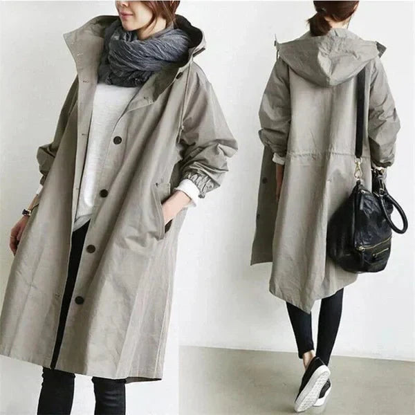 Trenchcoat Dames – Elegante Eengrijpige Trenchcoat van Katoen voor Herfst