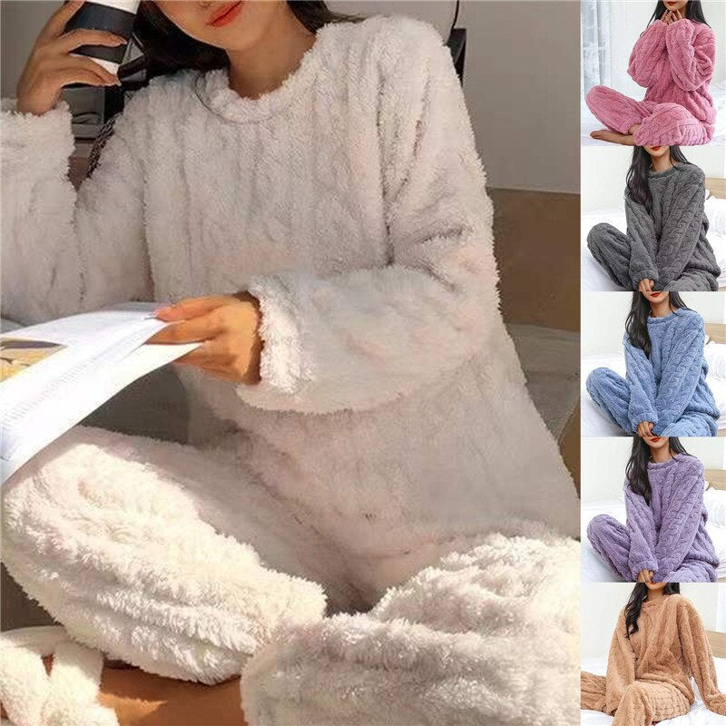 Zachte Pyjama Set Dames – Comfortabele Nachtkleding van Katoen met Lange Mouwen