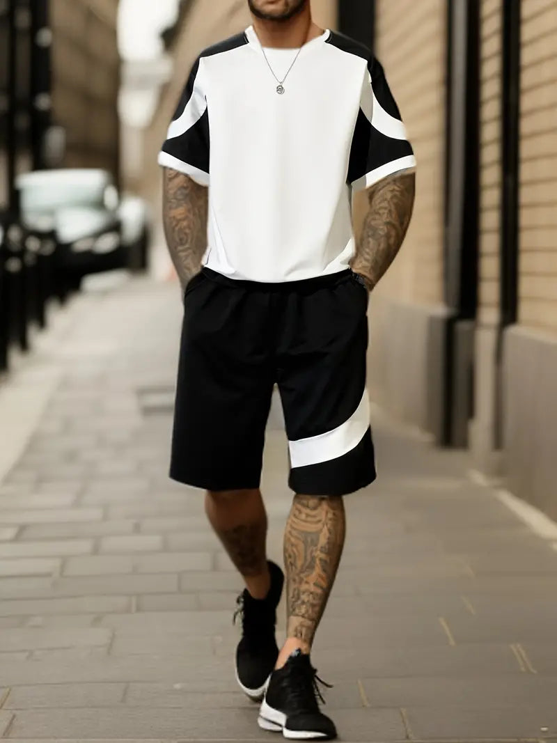 Korte mouwen heren shirt en shorts – Casual set voor zomeroutfits