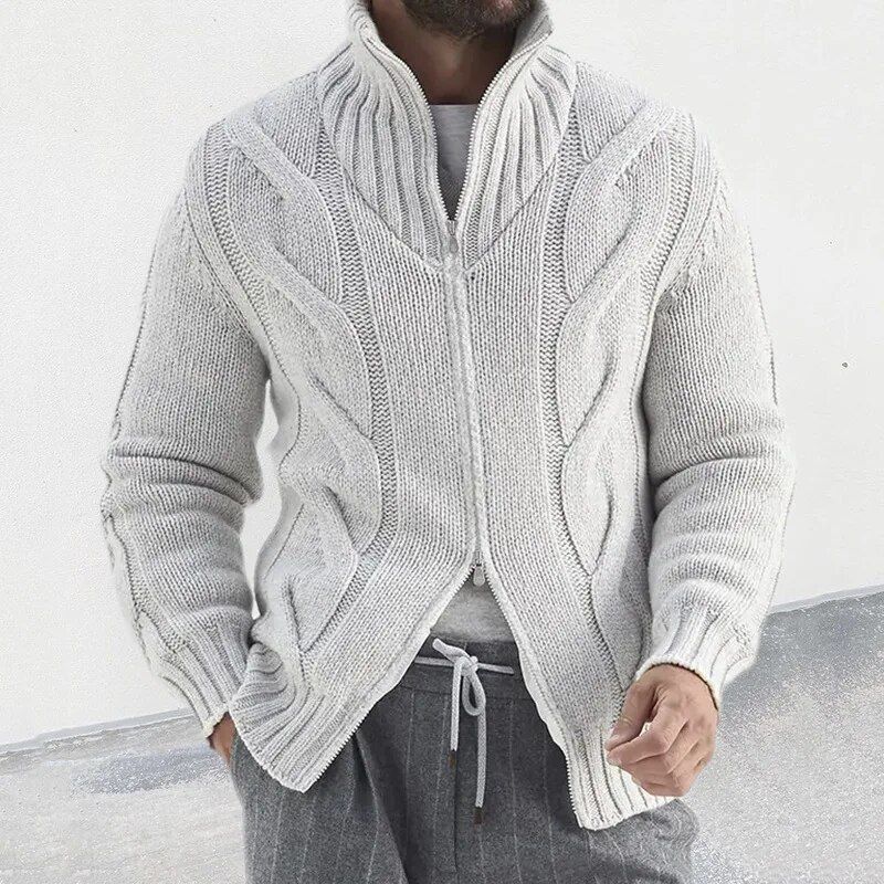 Rollkragen Cardigan heren – Stijlvolle gebreide trui voor casual en formele gelegenheden