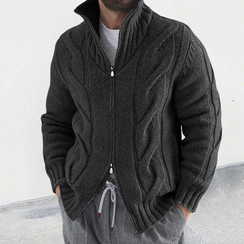 Rollkragen Cardigan heren – Stijlvolle gebreide trui voor casual en formele gelegenheden