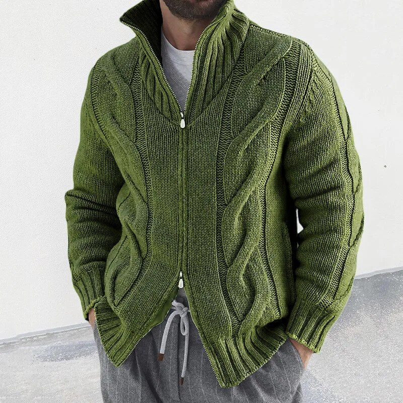 Rollkragen Cardigan heren – Stijlvolle gebreide trui voor casual en formele gelegenheden