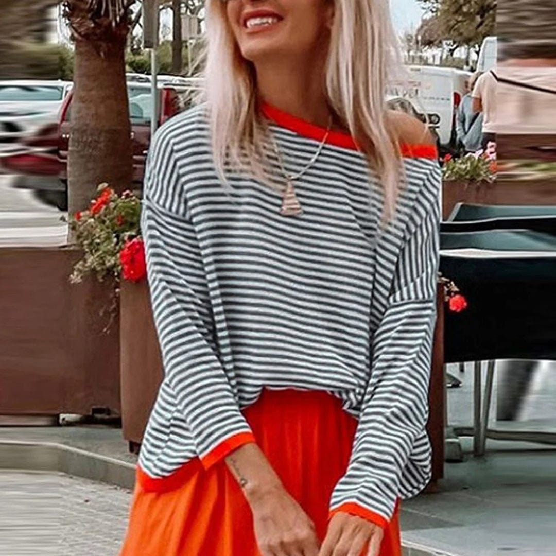 Gestreepte Pullover Dames – Comfortabele Trui met Lange Mouwen en Casual Design
