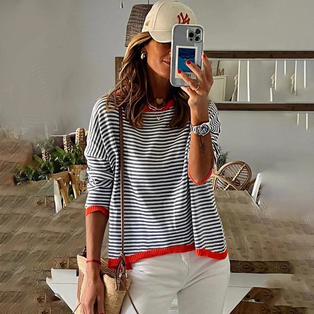 Gestreepte Pullover Dames – Comfortabele Trui met Lange Mouwen en Casual Design