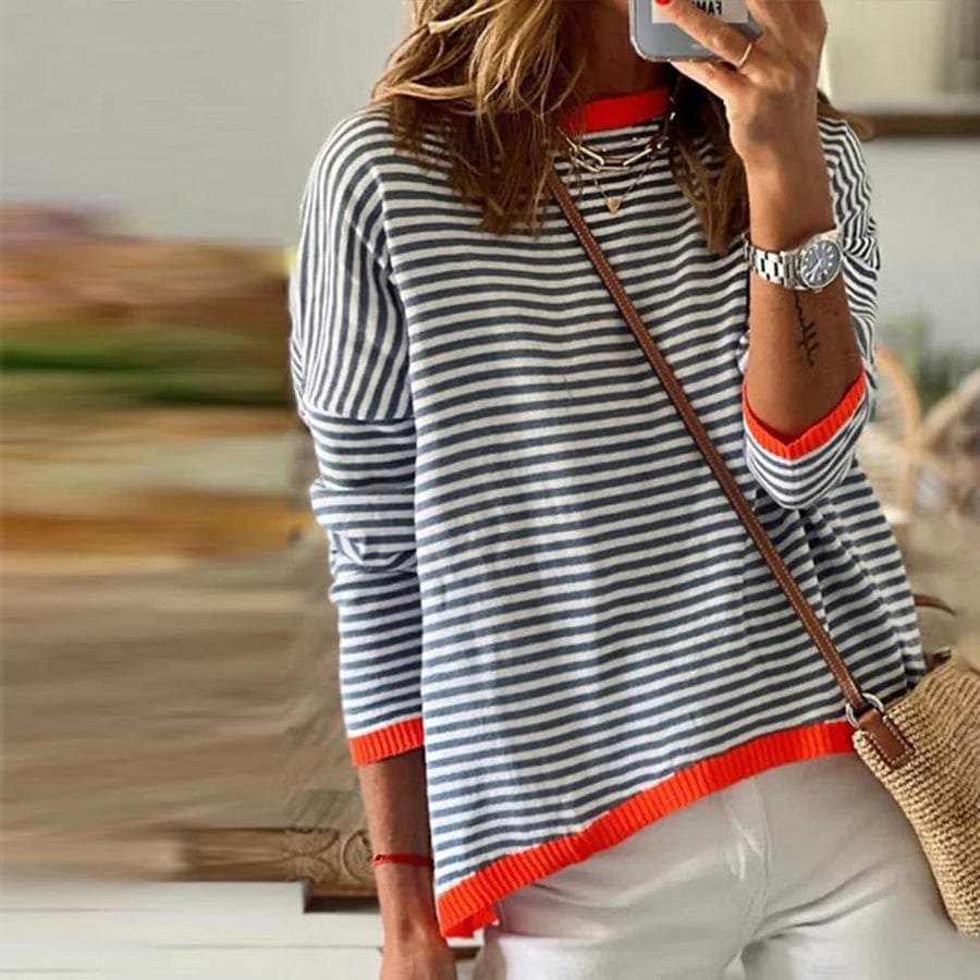 Gestreepte Pullover Dames – Comfortabele Trui met Lange Mouwen en Casual Design