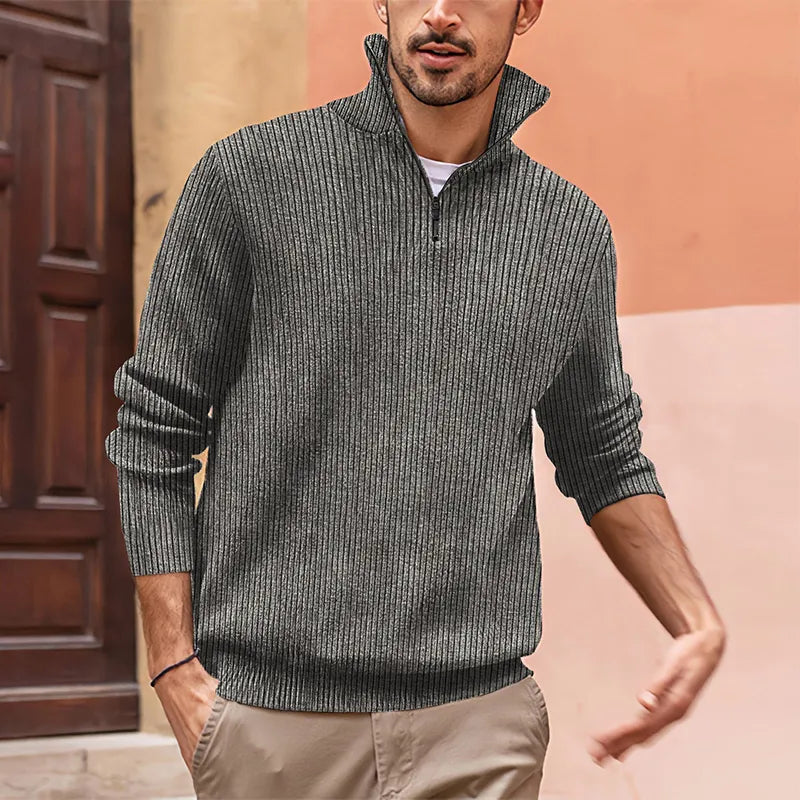 Pullover heren – Hoge kraag trui van zachte stof voor casual en formele stijl