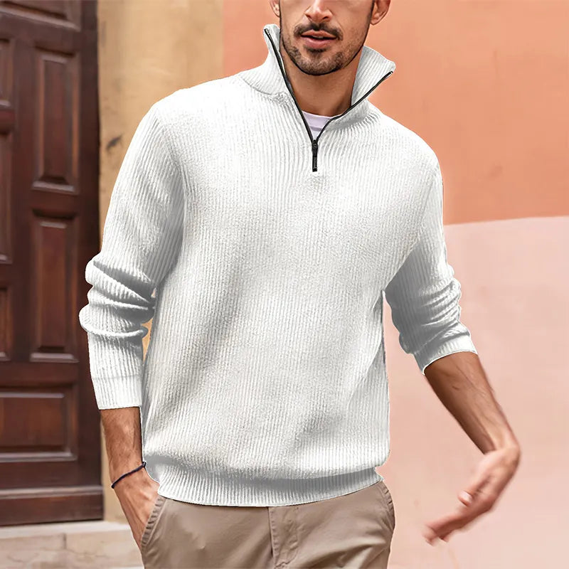 Pullover heren – Hoge kraag trui van zachte stof voor casual en formele stijl