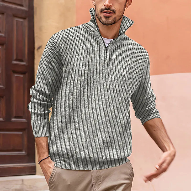 Pullover heren – Hoge kraag trui van zachte stof voor casual en formele stijl