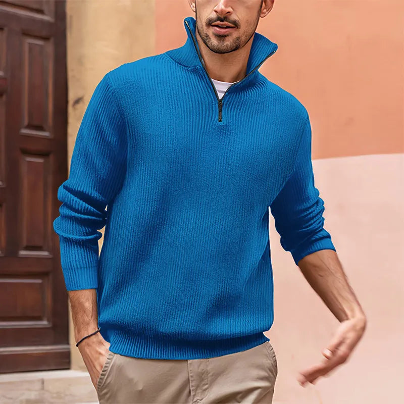 Pullover heren – Hoge kraag trui van zachte stof voor casual en formele stijl