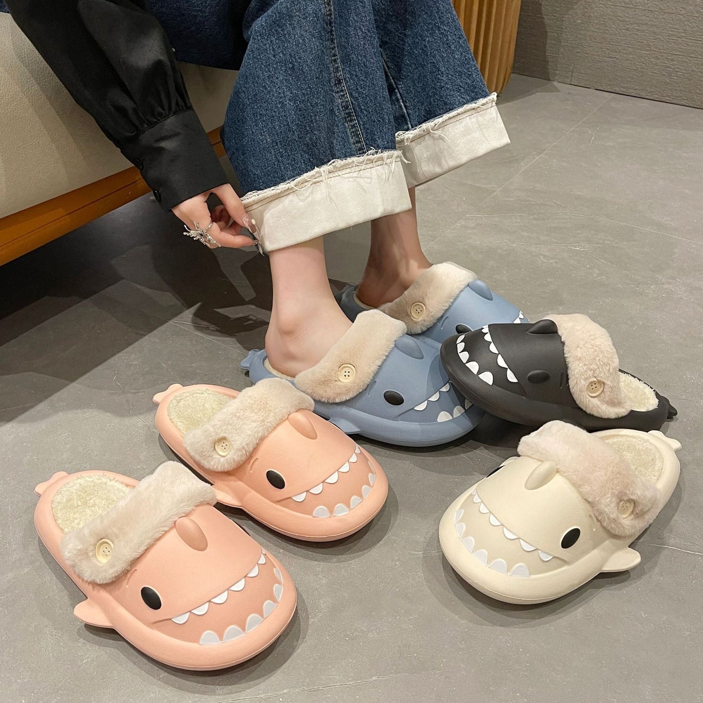Dames Haifischpantoffels – Comfortabele en trendy pantoffels voor thuis