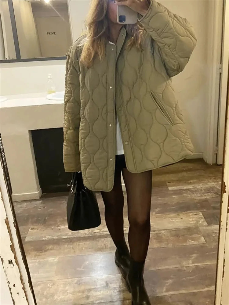 Steppjacke Dames – Warme gewatteerde jas met capuchon voor herfst en winter