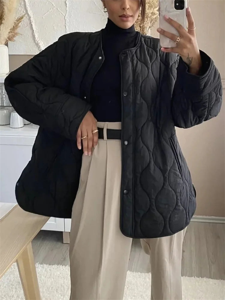 Steppjacke Dames – Warme gewatteerde jas met capuchon voor herfst en winter