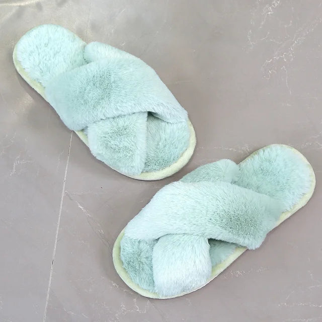 Dames Pantoffels met Kruisriemen – Comfortabele Slippers voor Thuis