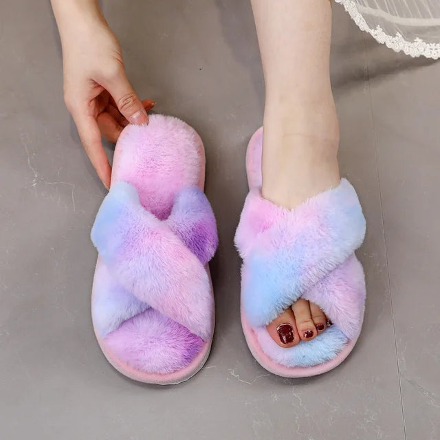 Dames Pantoffels met Kruisriemen – Comfortabele Slippers voor Thuis