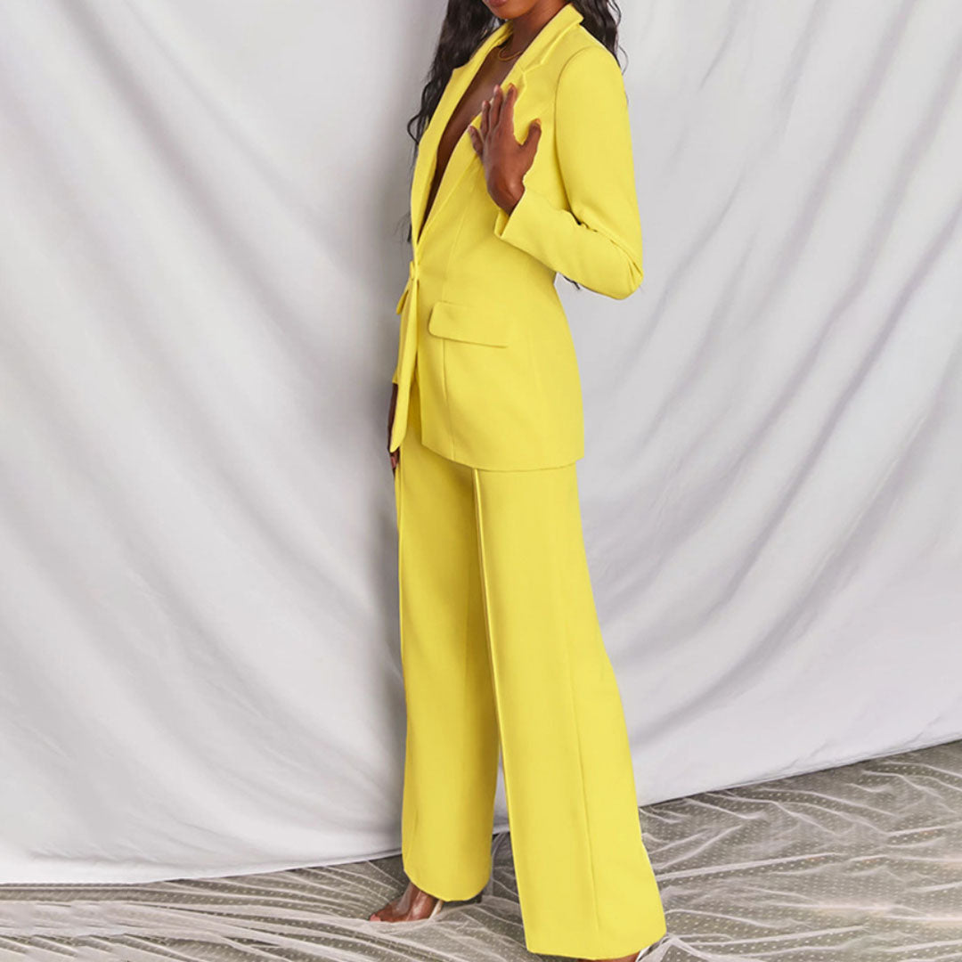 Blazer en Broekset Dames – Elegante Set voor Feestelijke en Zakelijke Gelegenheden