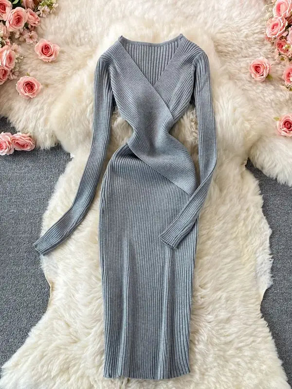 Lange mouwen jurk dames – Elegante jurk voor feest en casual stijl