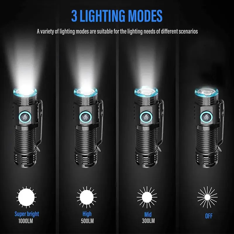 Zaklamp Oplaadbaar LED Toorts Compact