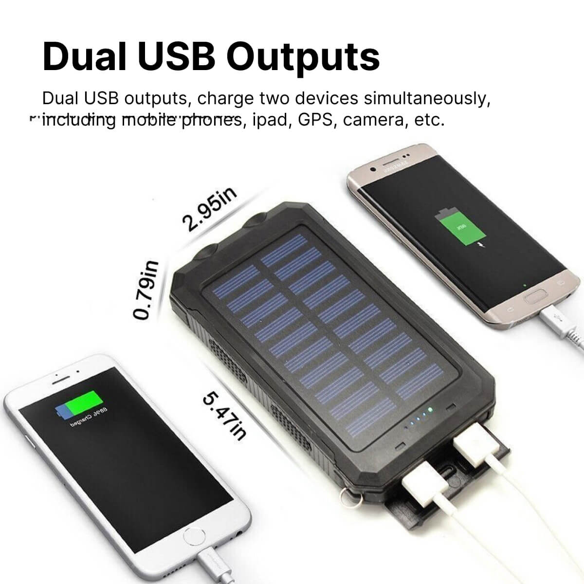 Zonne-energie Powerbank Waterdichte USB Oplader Zaklamp