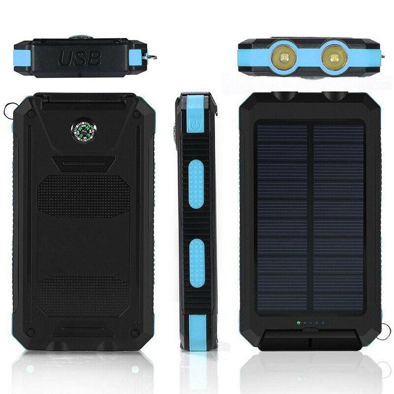 Zonne-energie Powerbank Waterdichte USB Oplader Zaklamp